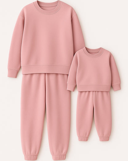 Purely Mini Kids Oversized Sweatshirt and Joggers – Dusty Pink