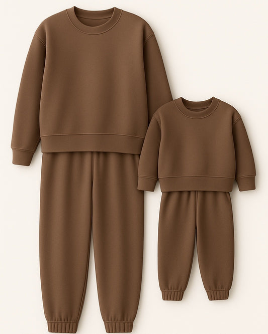 Purely Mini Adult Oversized Sweatshirt and Joggers – Mocha