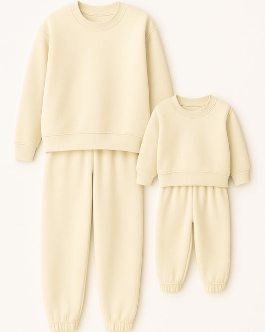 Purely Mini Adult Oversized Sweatshirt and Joggers – Beige