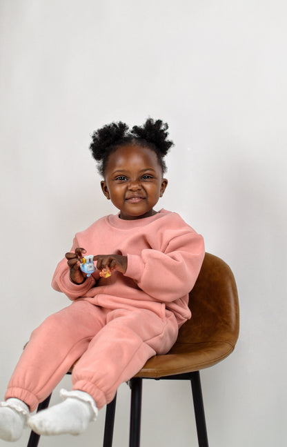 Purely Mini Kids Oversized Sweatshirt and Joggers – Dusty Pink