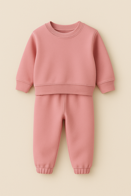 Purely Mini Kids Oversized Sweatshirt and Joggers – Dusty Pink